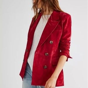 Free People, Blank NYC Suede Blazer 'Stolen Kiss' Sz Large